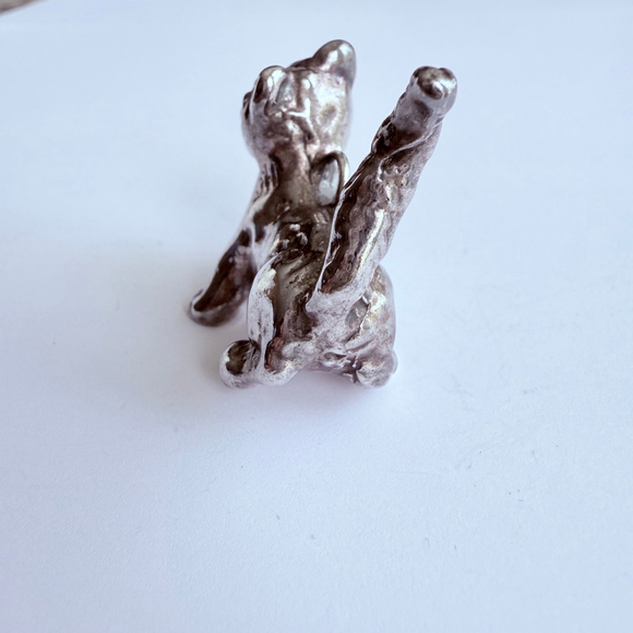 3D Standing Prancing Cat Kitten 925 Sterling Silver Pendant For Necklace 1.3" - Picture 6 of 8